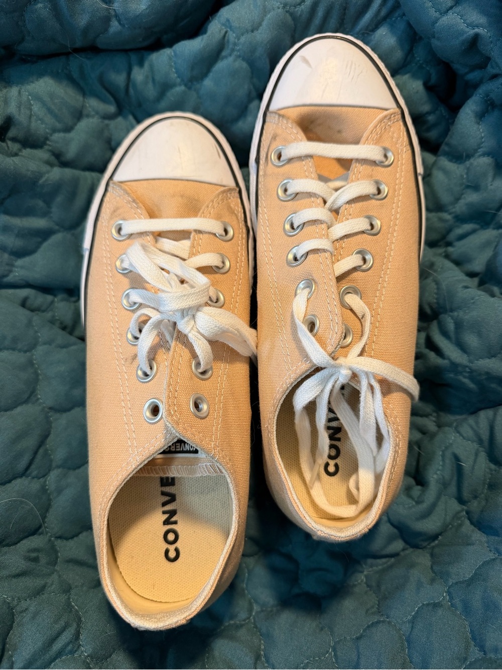 Converse Beige Platform Sneakers